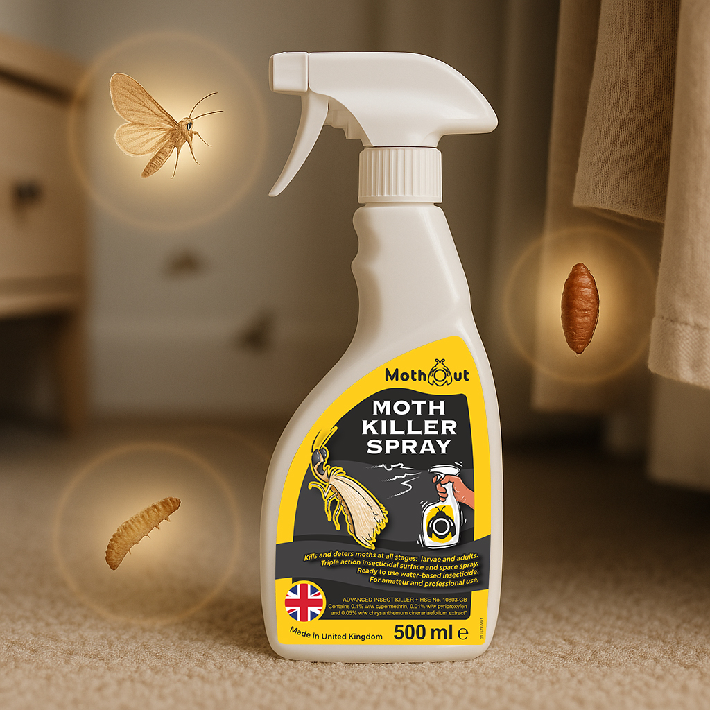 MothOut Moth Killer Spray Targets all life stages